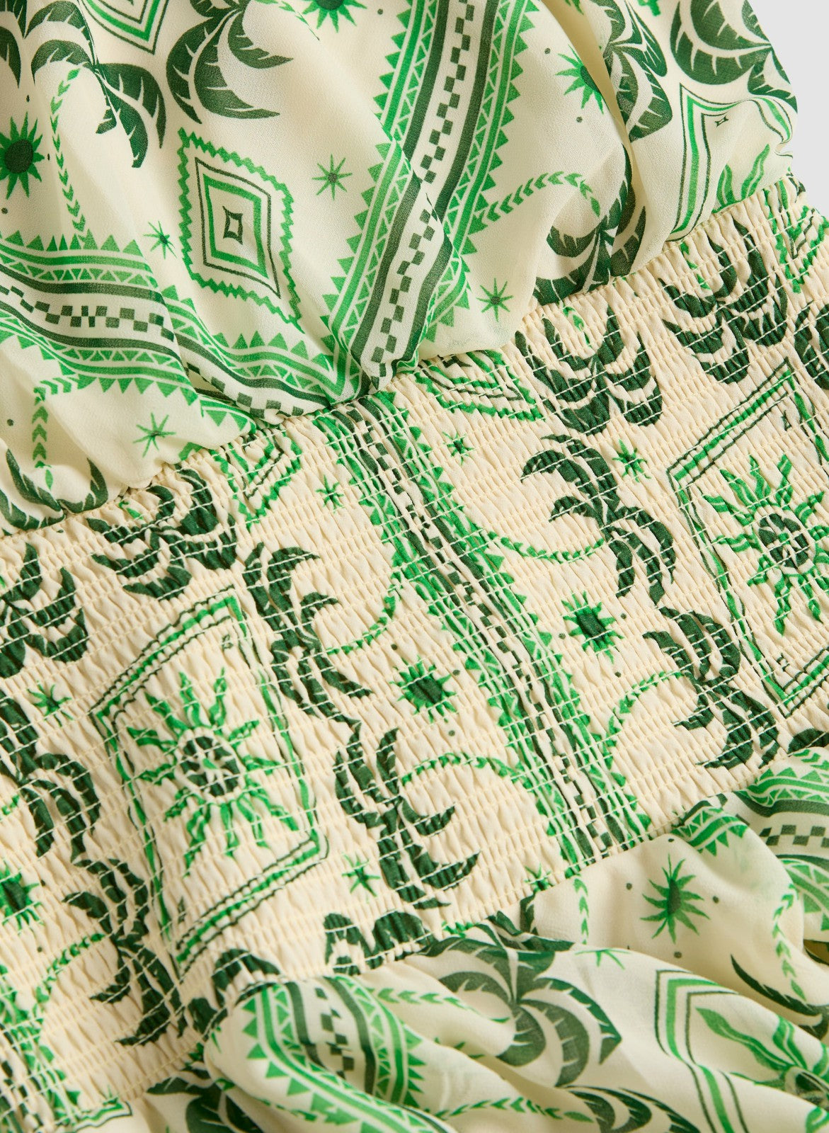 Women Halter Neck Palm Print Dress Green Pattern | Melanie Lyne