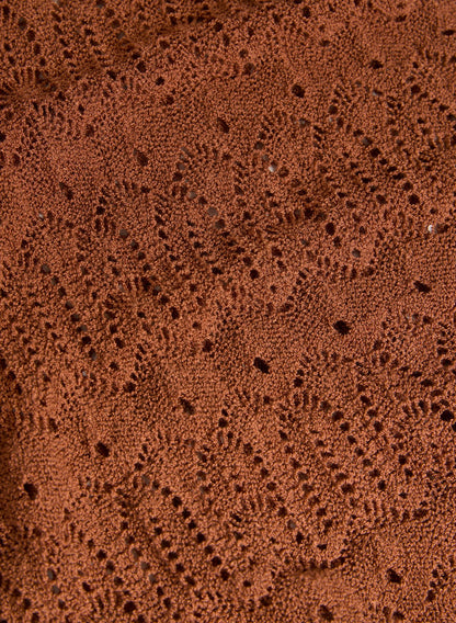 Women Lightweight Open-Knit Sweater Brown | Melanie Lyne