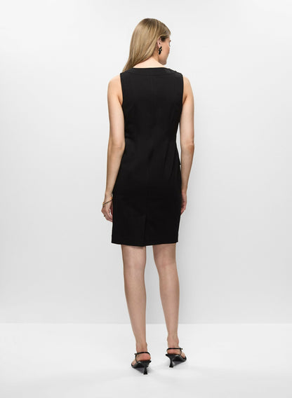 Women Short Zip-Front Dress Black | Melanie Lyne