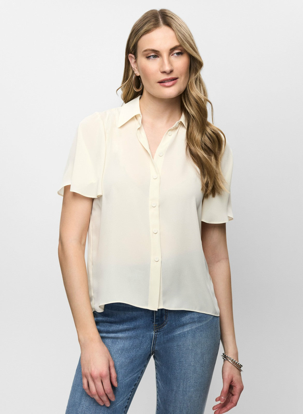 Women Flutter Sleeve Blouse Panna | Melanie Lyne