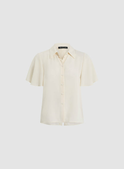 Women Flutter Sleeve Blouse Panna | Melanie Lyne