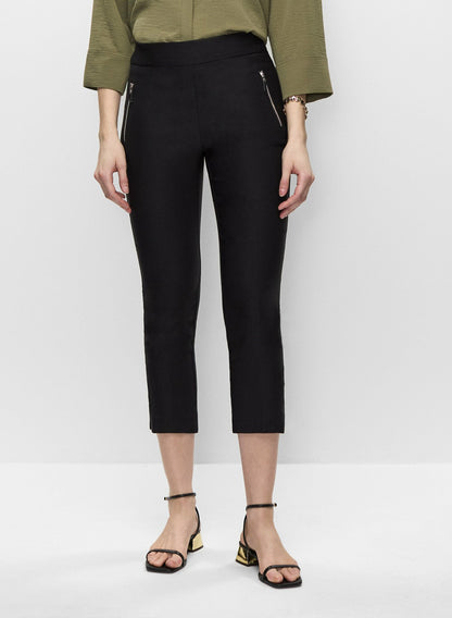 Women High Rise Pull-On Capris Black | Melanie Lyne