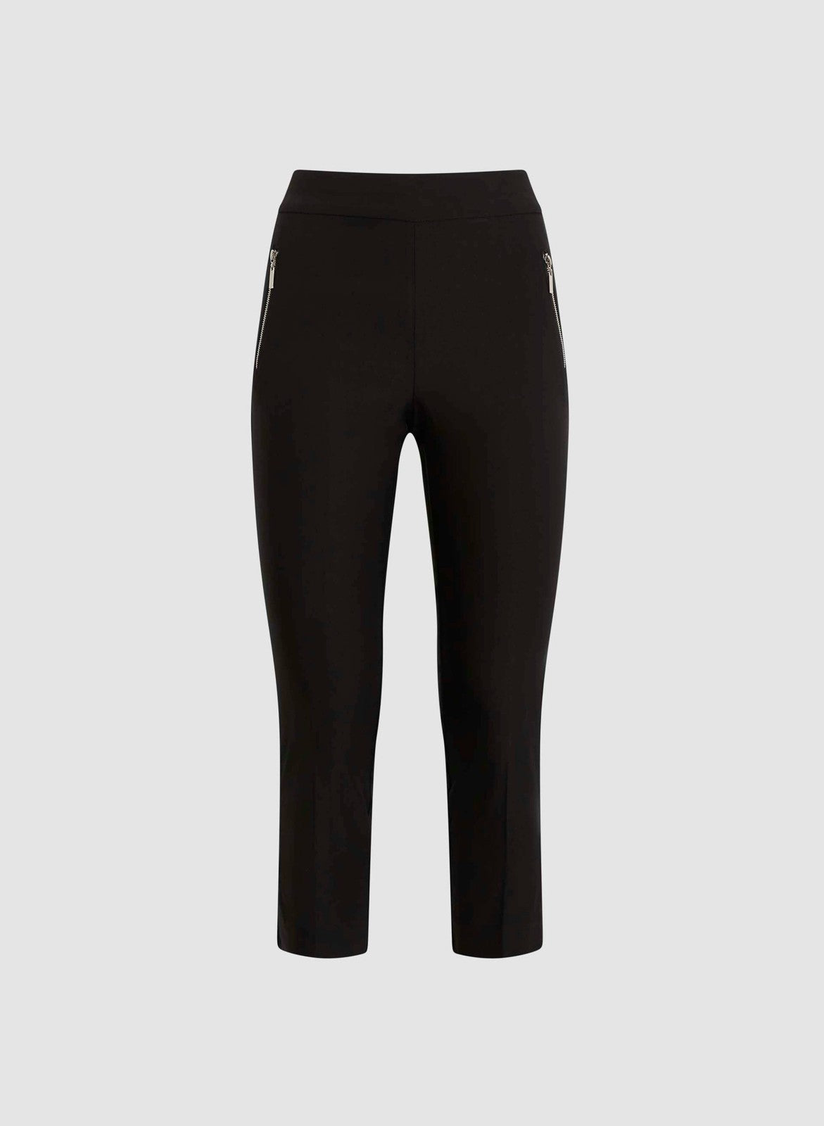 Women High Rise Pull-On Capris Black | Melanie Lyne