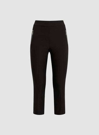 Women High Rise Pull-On Capris Black | Melanie Lyne