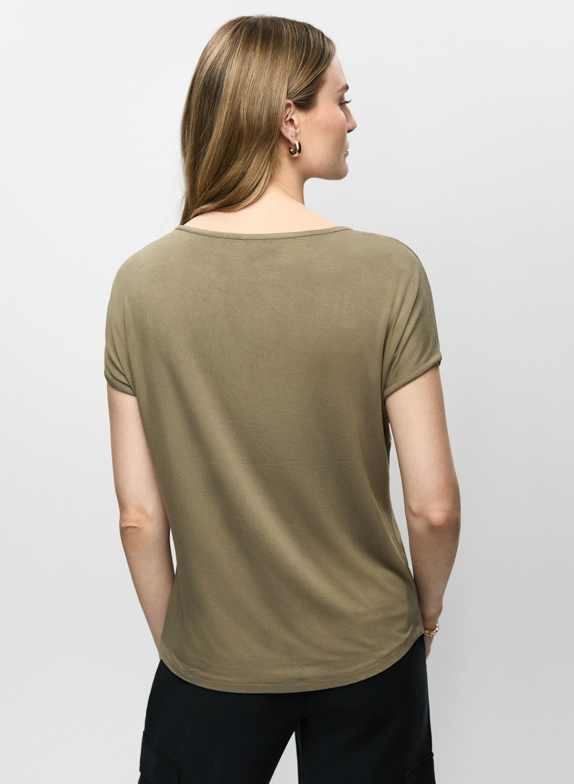 Women Polka Dot T-Shirt Olive Green | Melanie Lyne