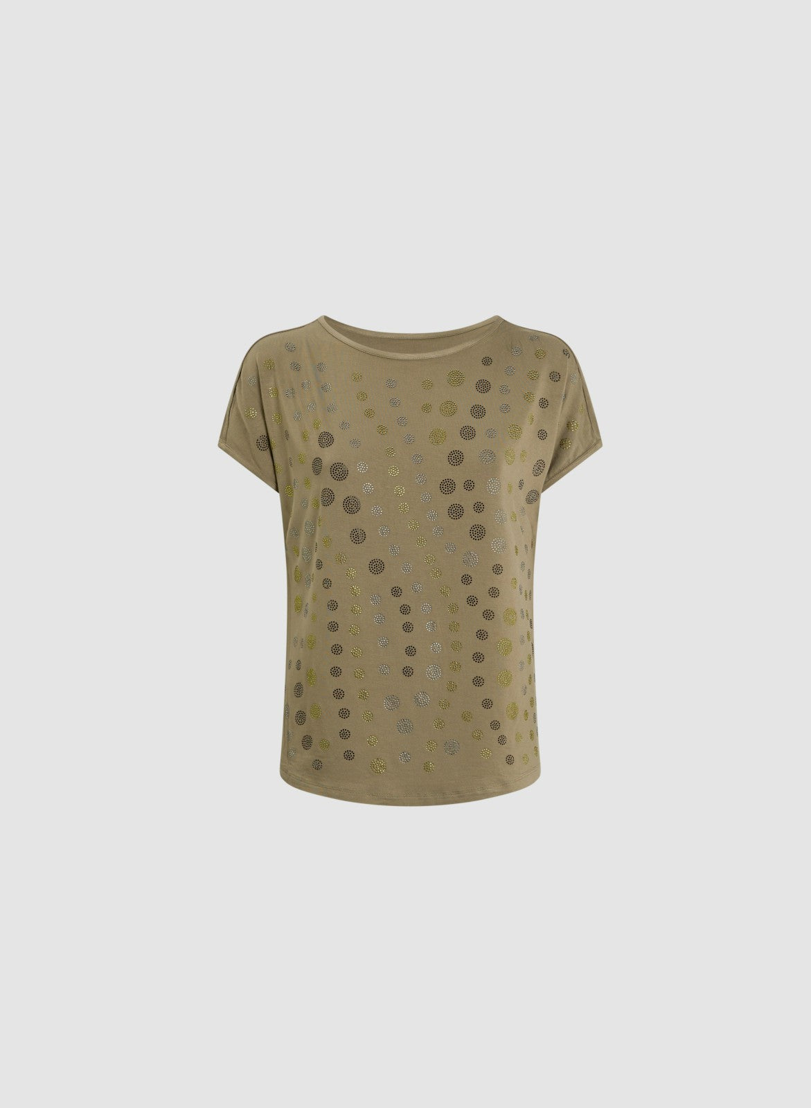 Women Polka Dot T-Shirt Olive Green | Melanie Lyne