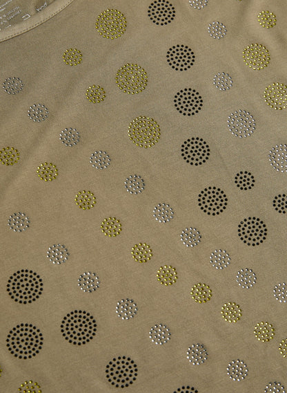 Women Polka Dot T-Shirt Olive Green | Melanie Lyne