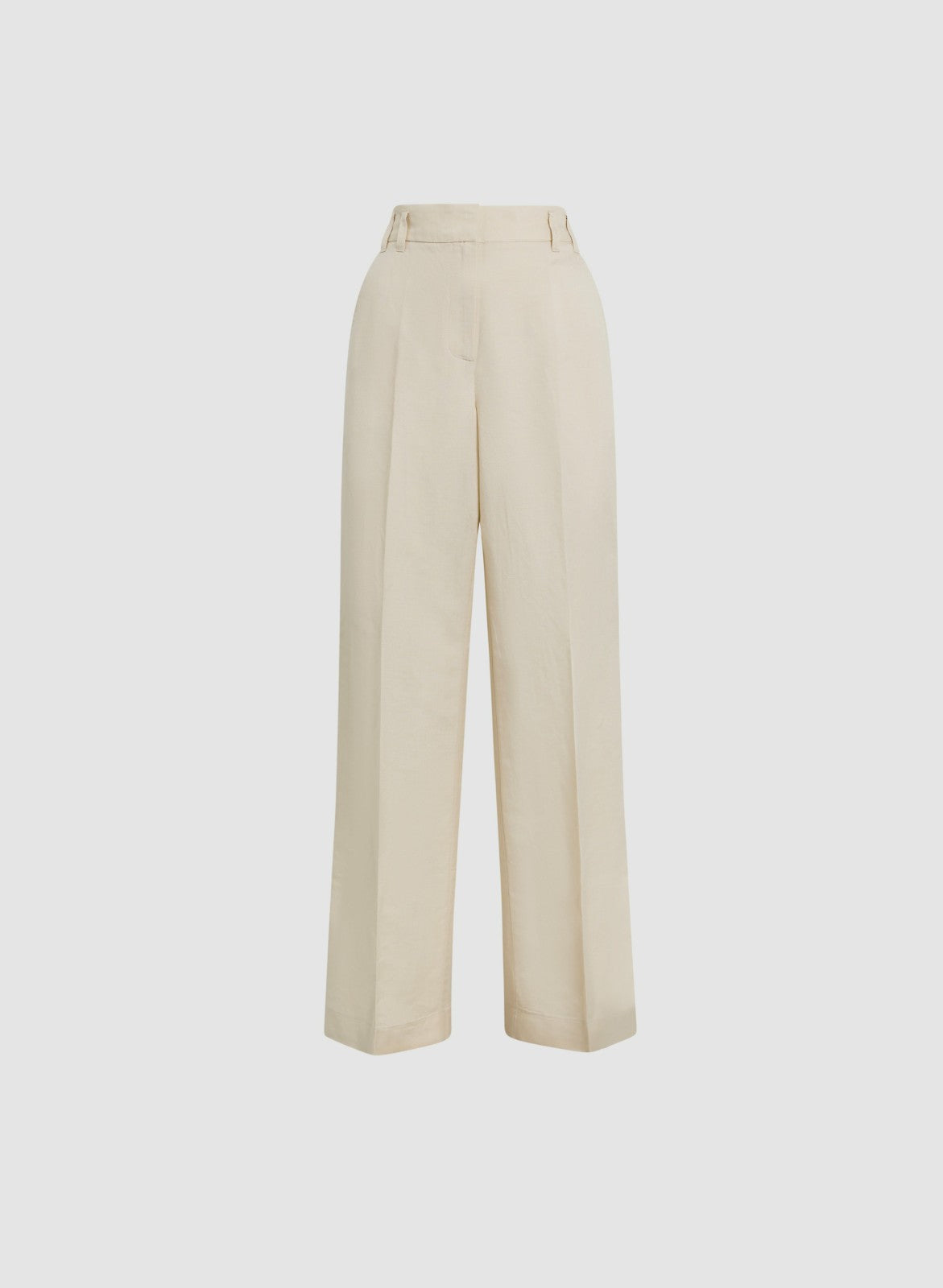 Women Linen-Blend Wide Leg Pants Stone | Melanie Lyne