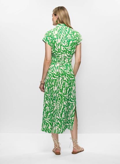 Women Abstract Print Shirt Dress Green Pattern | Melanie Lyne