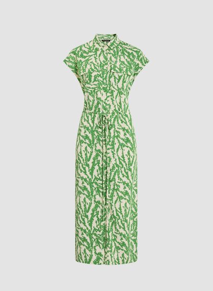 Women Abstract Print Shirt Dress Green Pattern | Melanie Lyne