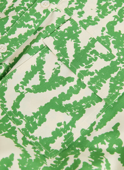 Women Abstract Print Shirt Dress Green Pattern | Melanie Lyne