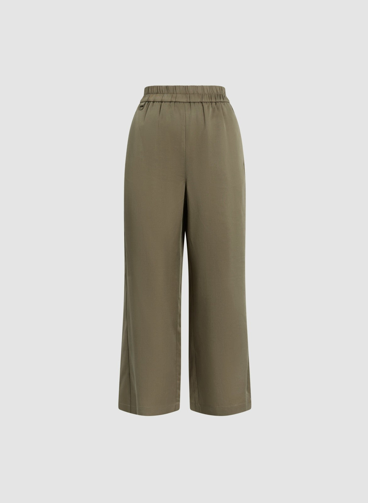 Women Tencel Pull-On Culotte Pants Olive Green | Melanie Lyne