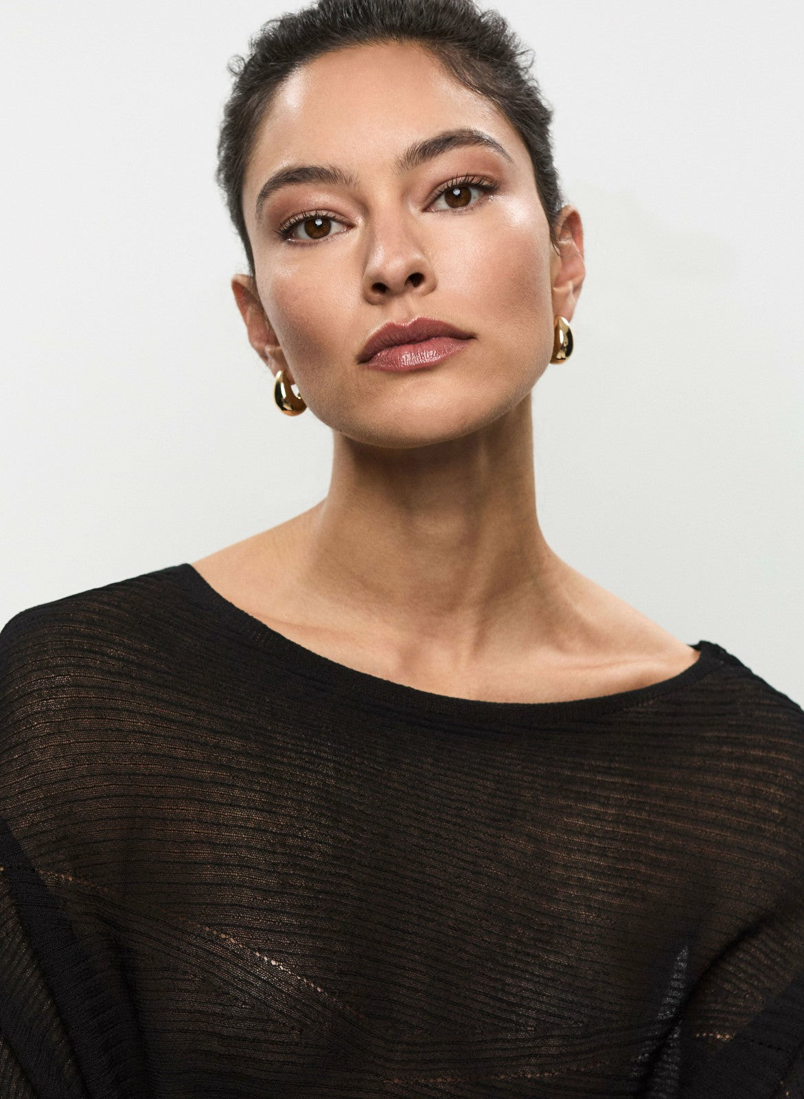 Women Lightweight Dolman Sleeve Sweater Black | Melanie Lyne