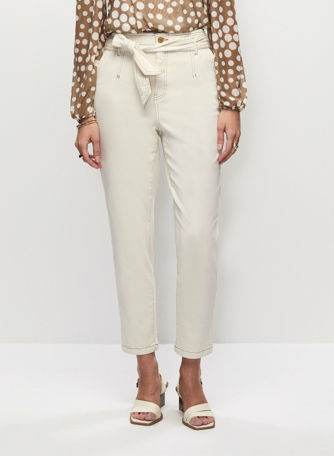 Women Tie-Waist Tapered Jeans Canvas | Melanie Lyne
