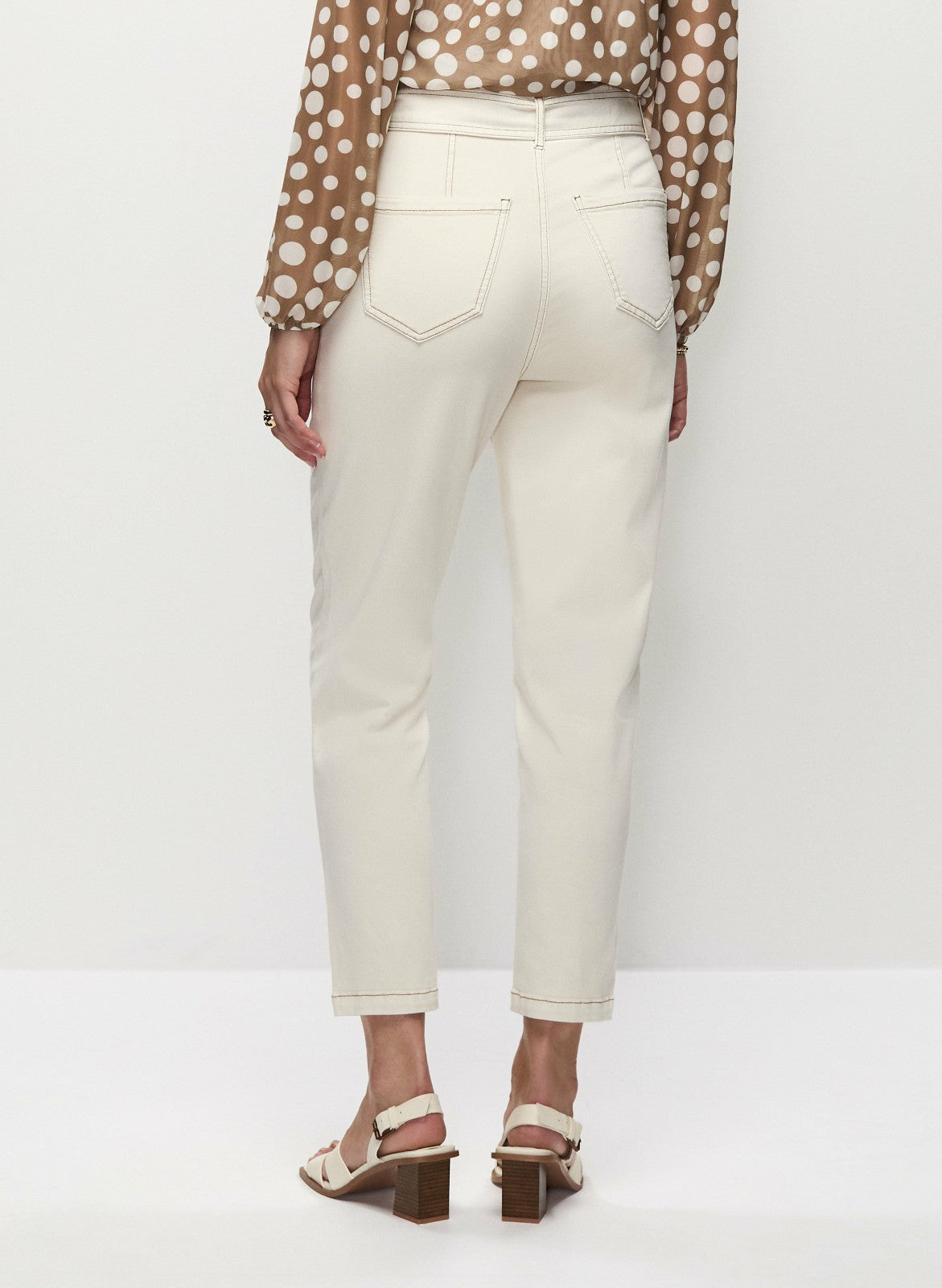 Women Tie-Waist Tapered Jeans Canvas | Melanie Lyne