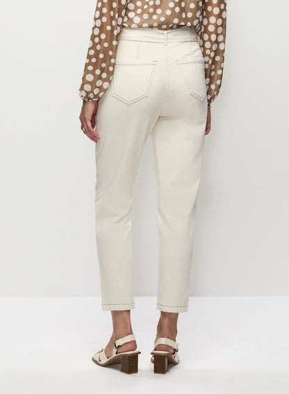 Women Tie-Waist Tapered Jeans Canvas | Melanie Lyne