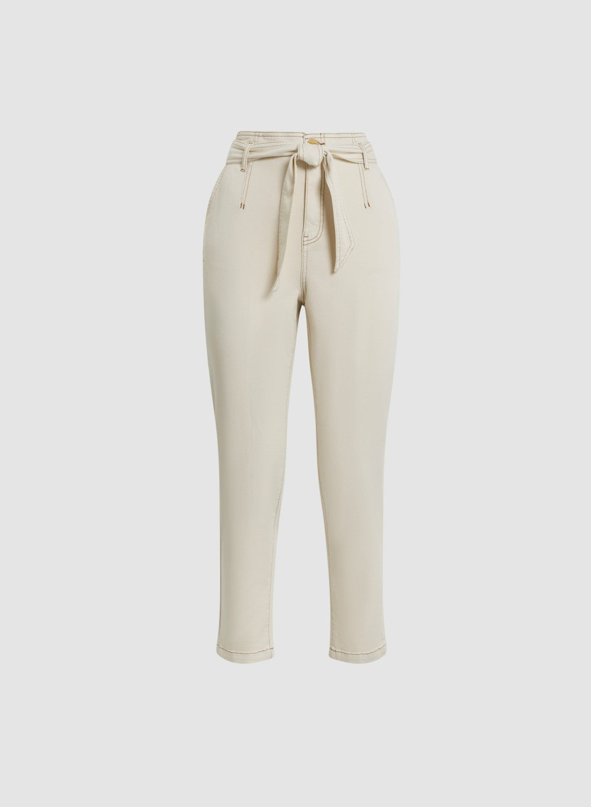 Women Tie-Waist Tapered Jeans Canvas | Melanie Lyne