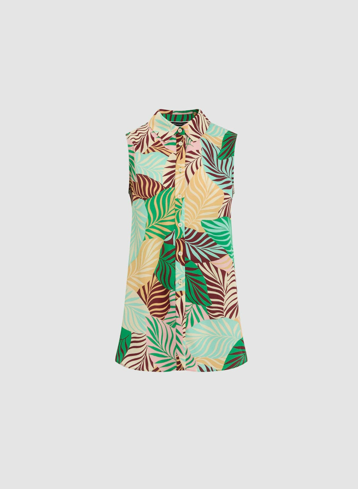 Women Sleeveless Palm Print Blouse Multicolour | Melanie Lyne