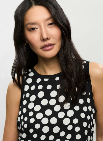 Women Sleeveless Polka Dot Blouse Black & White | Melanie Lyne