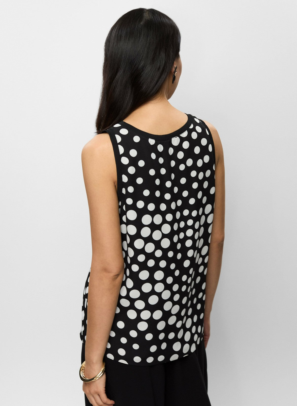 Women Sleeveless Polka Dot Blouse Black & White | Melanie Lyne