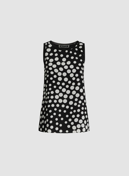 Women Sleeveless Polka Dot Blouse Black & White | Melanie Lyne