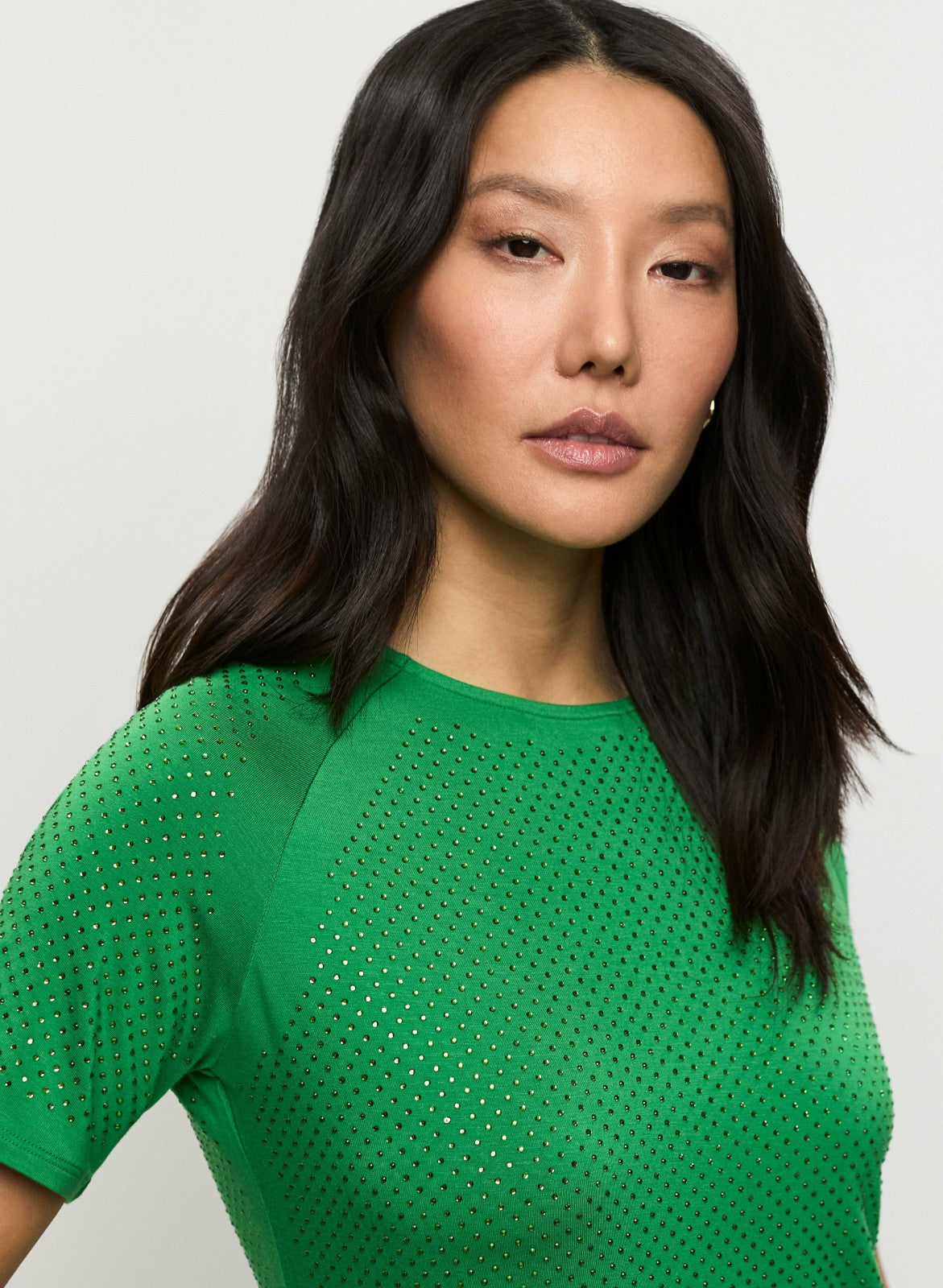Women Studded Detail T-Shirt Palm | Melanie Lyne