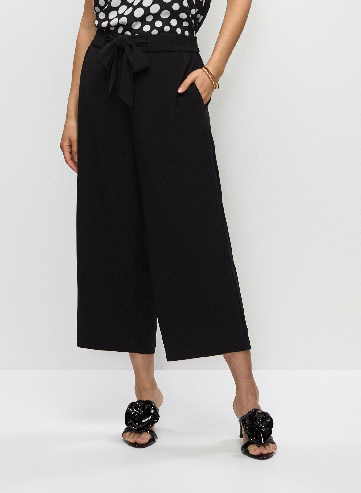 Women Belted Pull-On Pants Black | Melanie Lyne