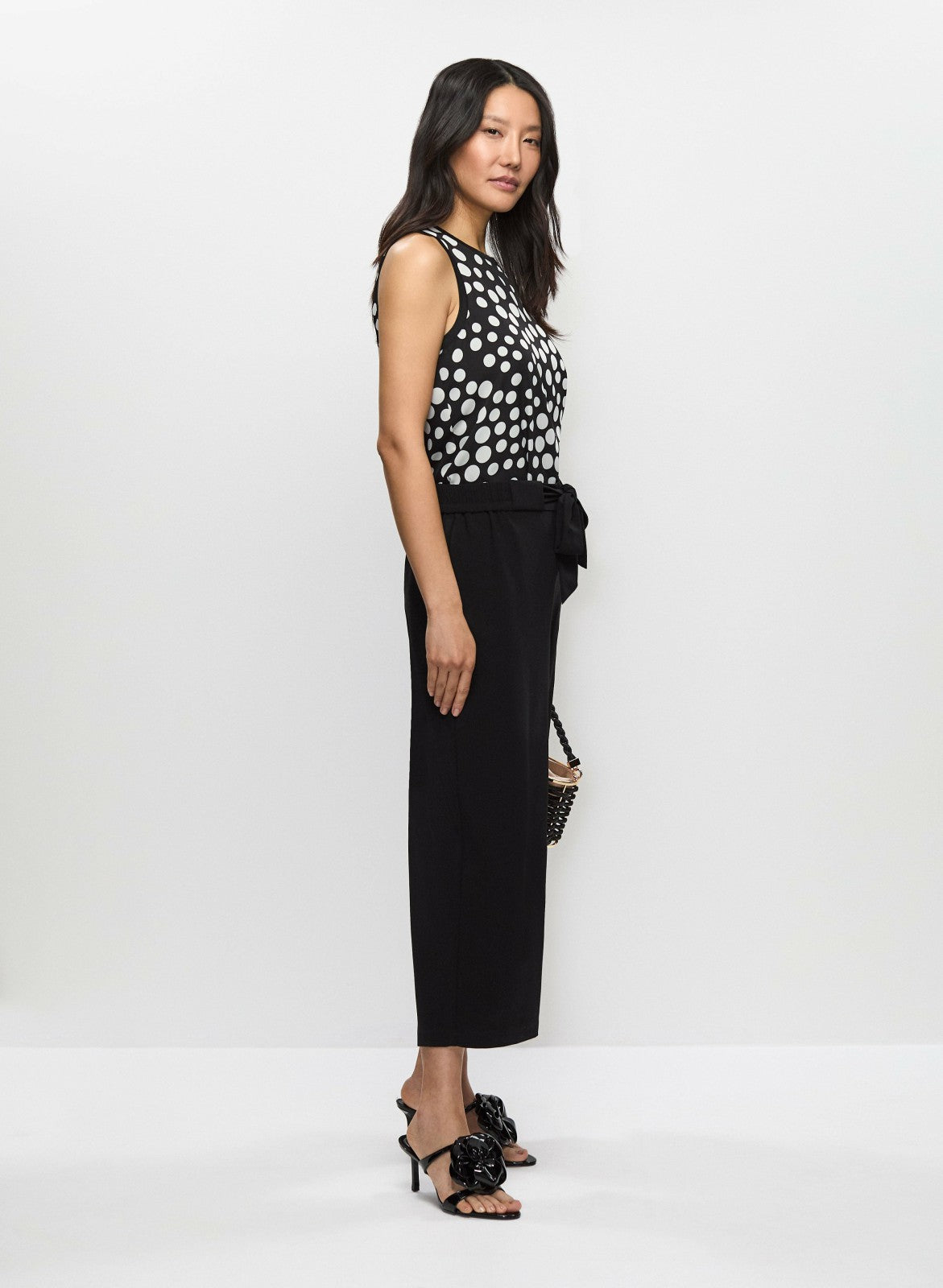 Women Belted Pull-On Pants Black | Melanie Lyne