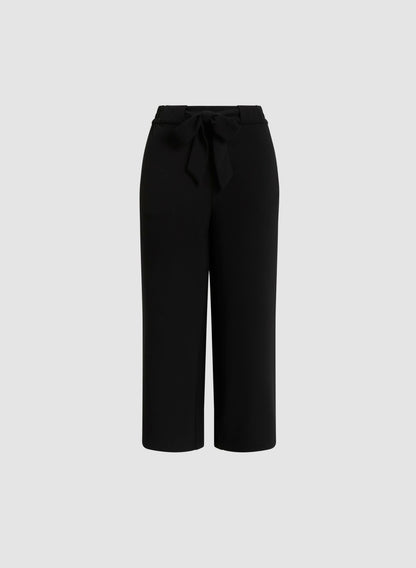 Women Belted Pull-On Pants Black | Melanie Lyne