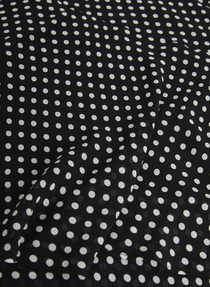 Women Asymmetric Polka Dot Maxi Skirt Black Pattern | Melanie Lyne