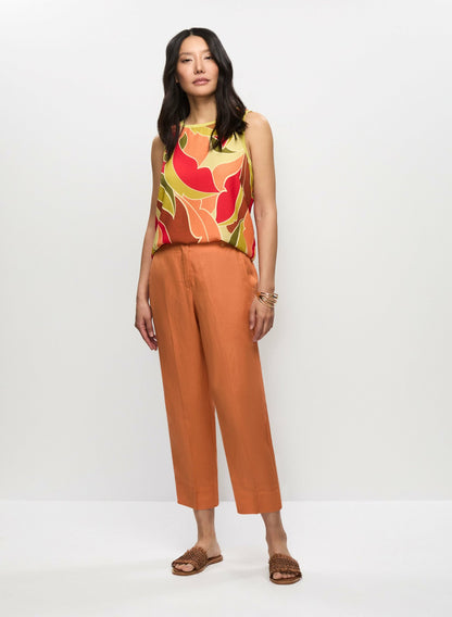 Women Sleeveless Abstract Leaf Print Blouse Multicolour | Melanie Lyne