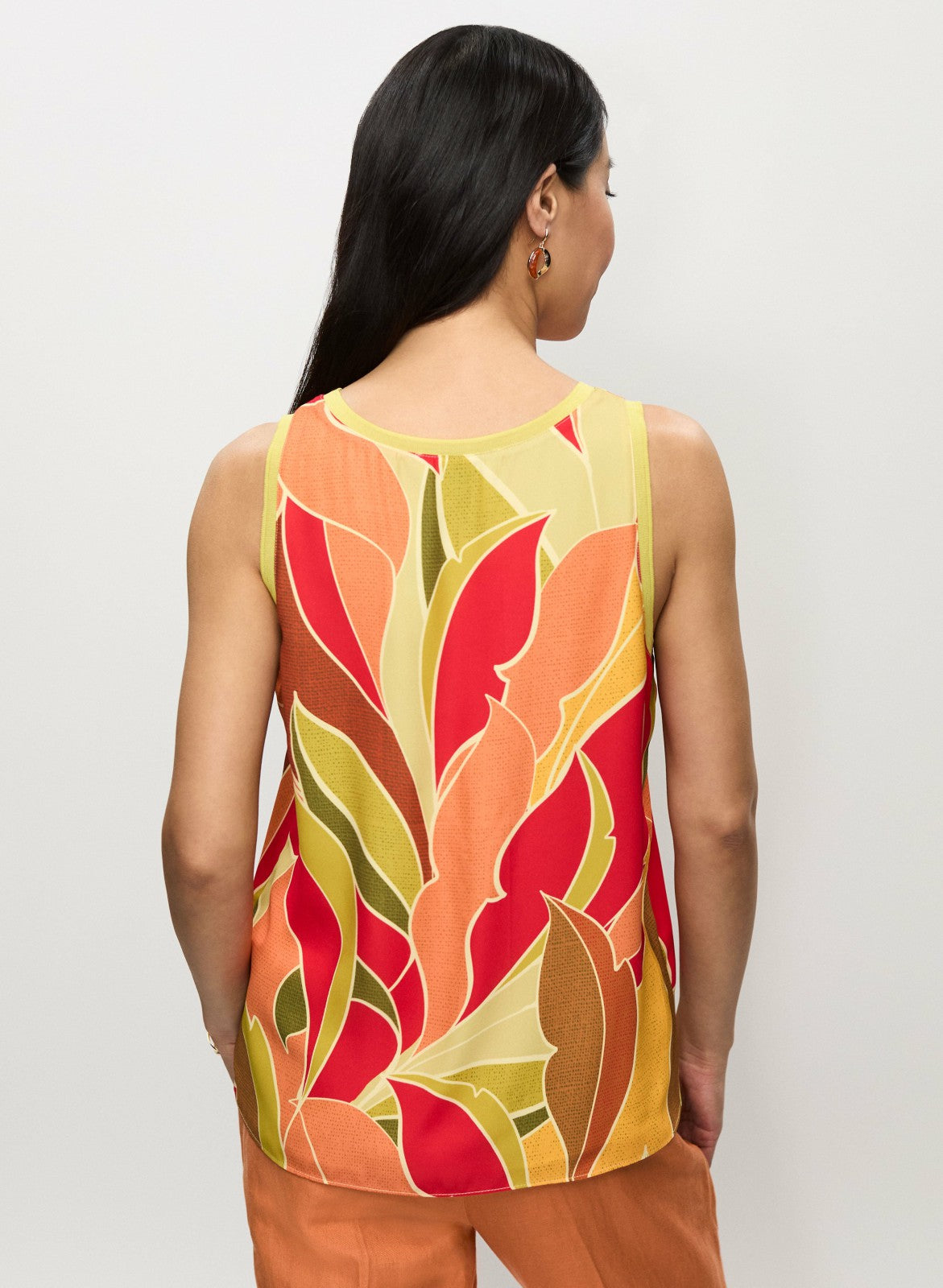 Women Sleeveless Abstract Leaf Print Blouse Multicolour | Melanie Lyne