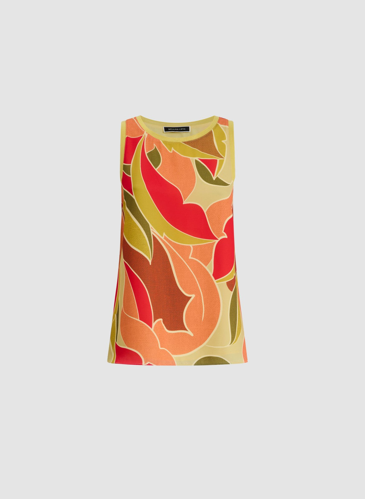 Women Sleeveless Abstract Leaf Print Blouse Multicolour | Melanie Lyne