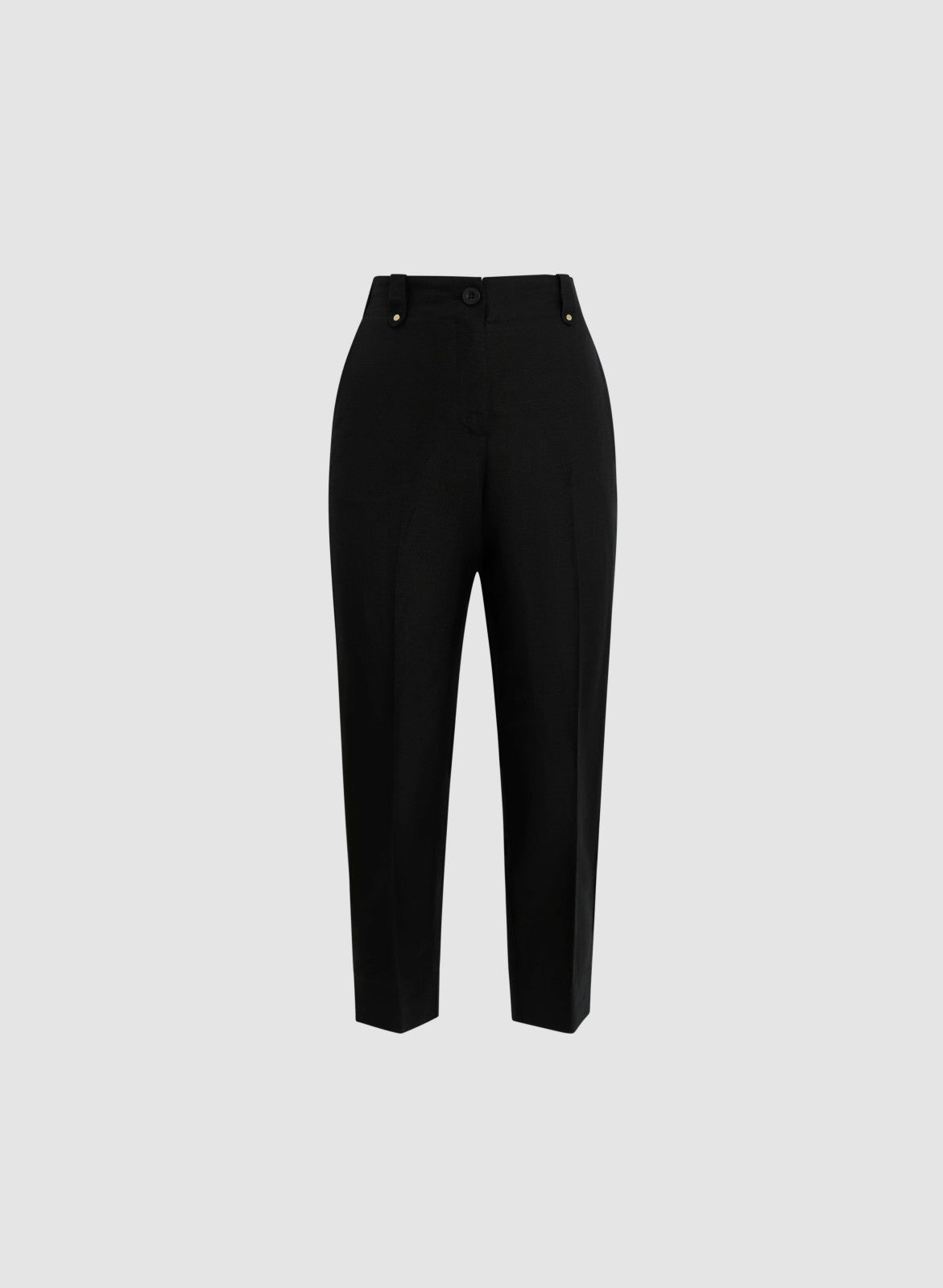 Women Linen-Blend Capri Pants Black | Melanie Lyne