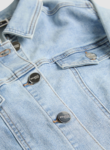 Women Essential Cropped Jean Jacket Clear Blue | Melanie Lyne