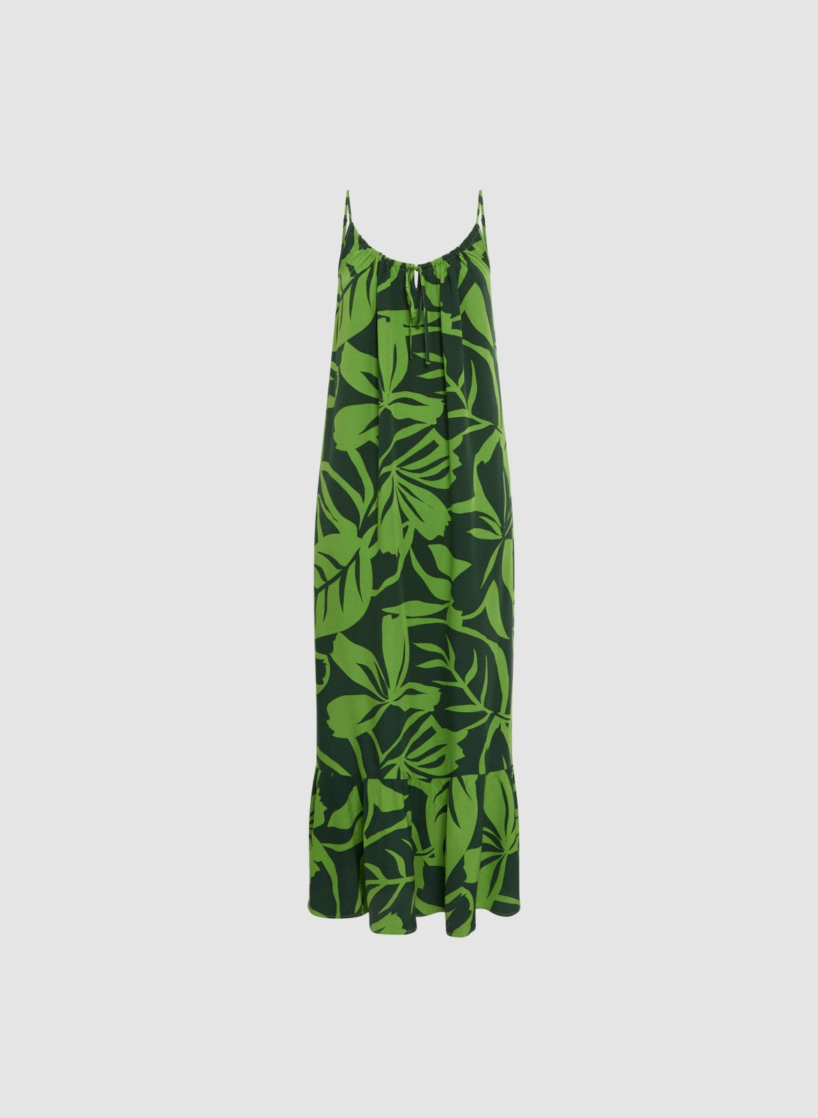 Women Tiered Palm Print Maxi Dress Green Pattern | Melanie Lyne