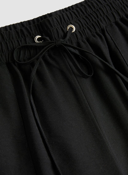 Women Essential Pull-On Drawstring Capris Black | Melanie Lyne