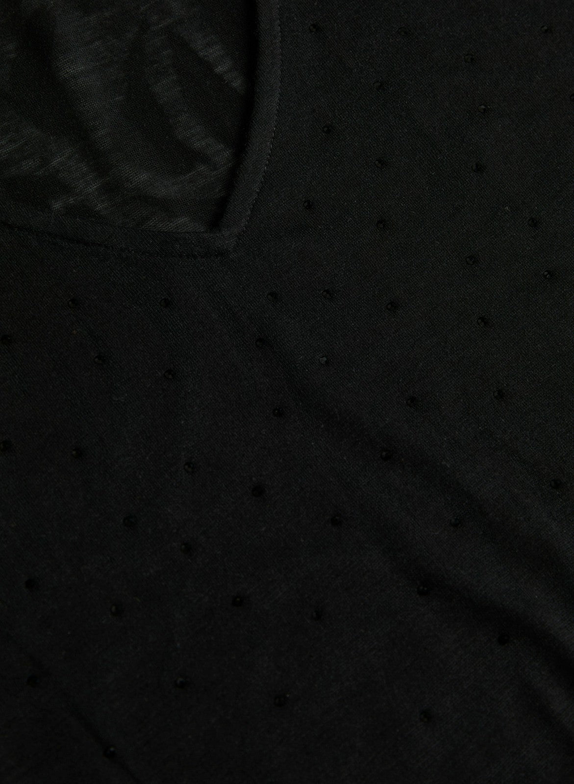 Women Embellished V-Neck Burnout Tee Black | Melanie Lyne
