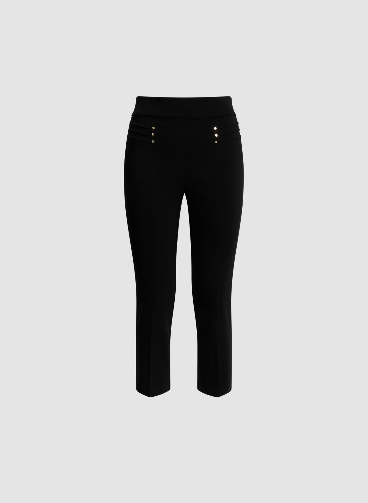 Women Pull-On Slit Hem Capris Black | Melanie Lyne