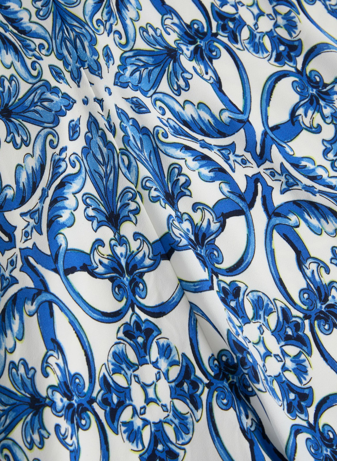 Women Scarf Print Hanky Hem Dress Blue Pattern | Melanie Lyne