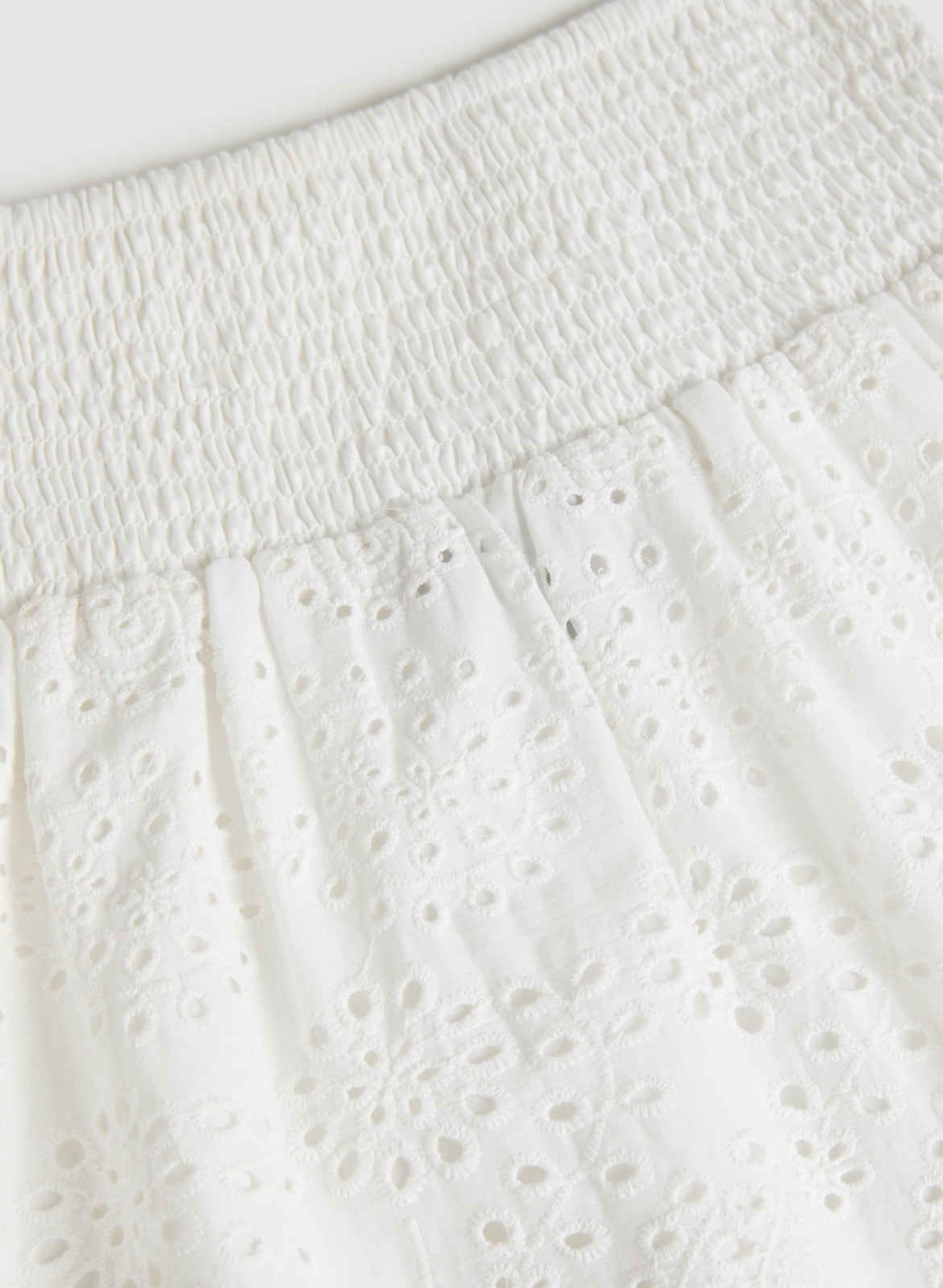 Women Tiered Eyelet Maxi Skirt Porcelain | Melanie Lyne