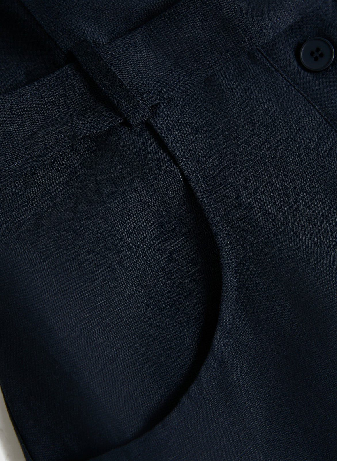 Women Linen-Blend Button-Down Dress Marine | Melanie Lyne
