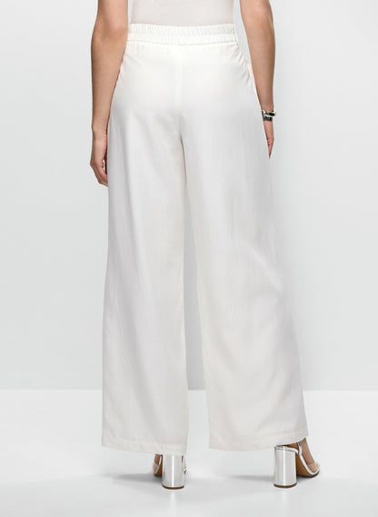 Women Tencel-Linen Wide Leg Pants Ivory | Melanie Lyne