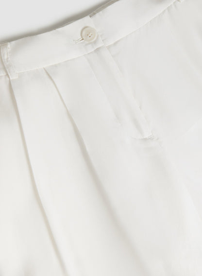 Women Tencel-Linen Wide Leg Pants Ivory | Melanie Lyne
