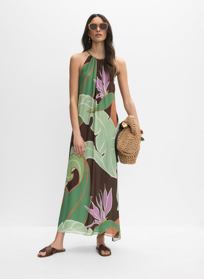 Women Graphic Palm Print Maxi Dress Multicolour | Melanie Lyne