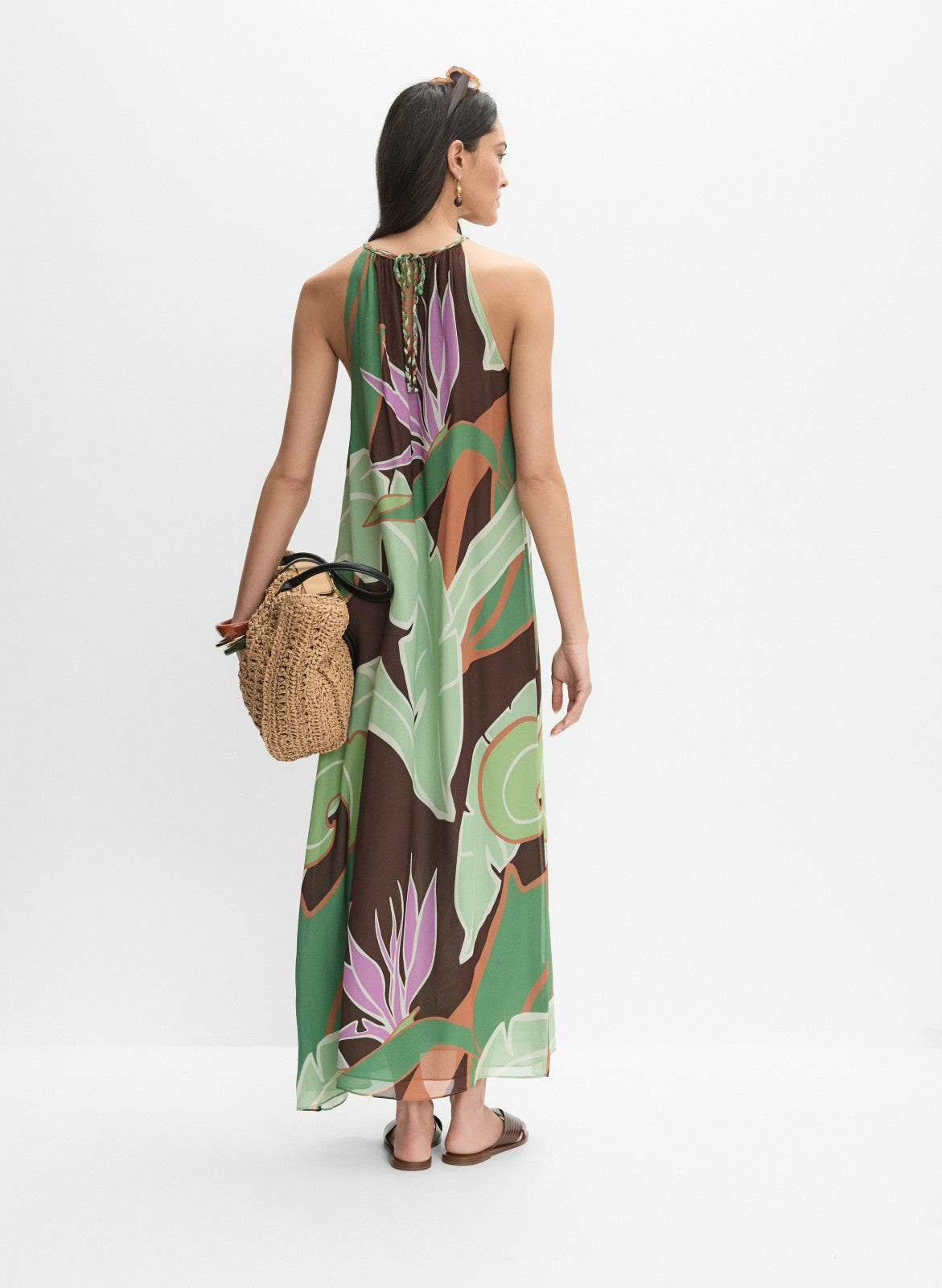 Women Graphic Palm Print Maxi Dress Multicolour | Melanie Lyne