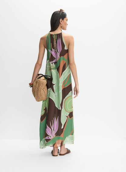 Women Graphic Palm Print Maxi Dress Multicolour | Melanie Lyne