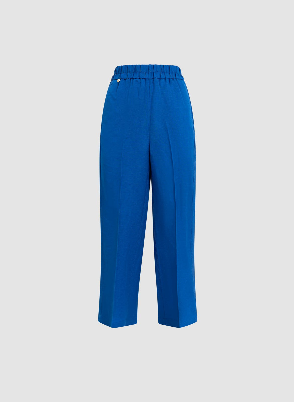 Women Pull-On Linen-Blend Culotte Pants Cobalt Blue | Melanie Lyne
