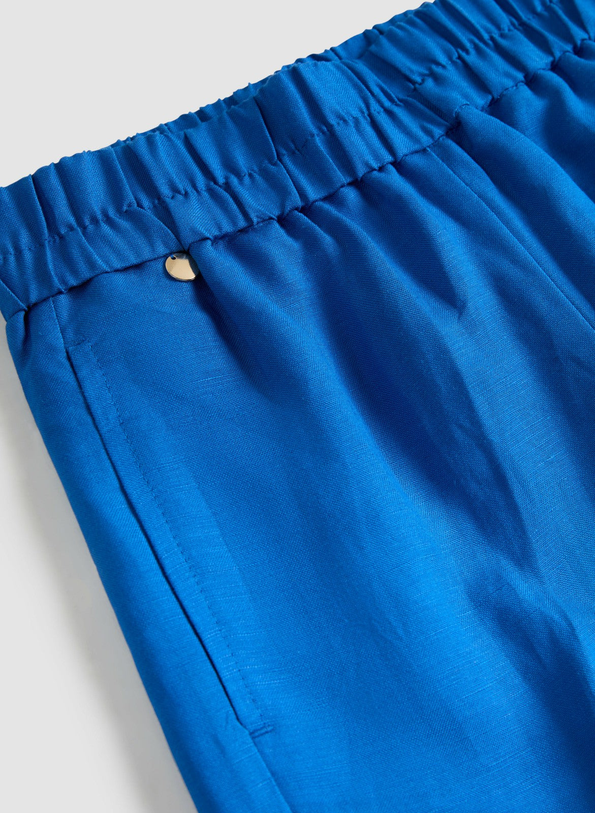 Women Pull-On Linen-Blend Culotte Pants Cobalt Blue | Melanie Lyne