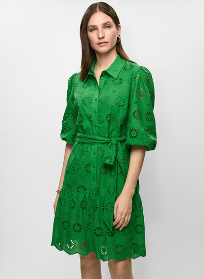 Women Eyelet Embroidered Shirt Dress Palm | Melanie Lyne